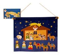 Allthingstore Felt Nativity Scene Wall Decor Set for Families, Mess-Free Christmas Ornament with Interactive Storytelling Experience