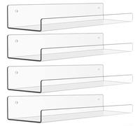 Allthingstore Floating Shelves For Wall Decor Clear Acrylic Build Offers Lightweight Appearance With Reliable Support(4-pack transparent)