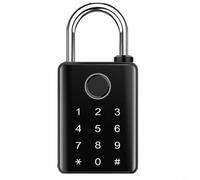 Allthingstore For NFC Smart Fingerprint Padlock with Number Code, Weatherproof Zinc Alloy Lock with Key for Outdoor Garden Warehouse and Shed Security Black(10mm)