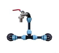 Allthingstore IBC Tank Adapter Valve Fitting Drain Adapter Hose Connector For Water Garden Irrigation System Two Barrels Connection(3/4 inches)