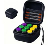 Allthingstore Insulin Storage Case with 9 Compartments, Protective EVA Shell and Sponge Padding to Absorb Shock, Reinforced Zipper Seal, and Hand Strap for Easy Handling (Black)