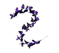 Allthingstore LED Purple Rose Garland 2M Artificial Flower Vine String Light for Home Wedding Party Decoration