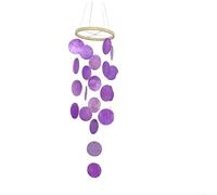 Allthingstore Natural Shell Wind Chimes 73cm Decorative Garden Hanging Ornament Boho Catcher Outdoor Patio Decor Pearlescent Accent Soothing Melody Green Purple(Pruple)