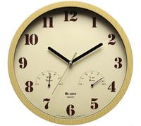 Allthingstore Outdoor Wall Clock With Non Ticking Quartz Movement, Thermometer And Hygrometer, Waterproof Frame For Consistent Performance In Weather Elements(Yellow)
