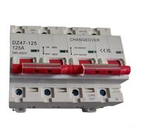 Allthingstore Pack Of 1 125 Amp Changeover Switch With Busbar, Power To Generator Transfer Switch Single Phase 240V-400V/50Hz(125A)