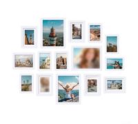 Allthingstore Picture Frames 15 Pack Collage Set For Family Photos, Wall Decor Gallery Frames With Scratch Resistant And Acid Protective Matting(white)