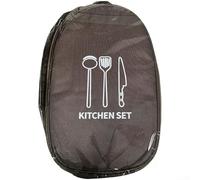 Allthingstore Portable Camping Kitchen Utensils Organiser Bag, Weather-Resistant Polyester Travel Storage Pouch for BBQ, Picnic, Beach or Hiking Outdoor Cooking Essentials(Coffee)
