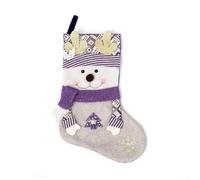 Allthingstore Purple Christmas Stockings Decorative Santa Socks for Holiday Decor, Festive Designs with Snowflakes and Antlers, Large Size 45cm Height, 3 Unique Patterns for Home and Store(C)