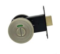 Allthingstore Red Green Indicator Lock, Toilet Door Lock, Zinc Alloy Occupancy Indicator,Bathroom Vacant Occupied Sign for Bedroom Hotel Study Room(green bronze)