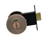 Allthingstore Red Green Indicator Lock, Toilet Door Lock, Zinc Alloy Occupancy Indicator,Bathroom Vacant Occupied Sign for Bedroom Hotel Study Room(red bronze)