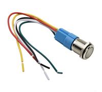 Allthingstore Selflocking Latching Push Button Switch 16mm Stainless Steel LED Ring Indicator 12V DC On Off IP65 Waterproof Panel Mount for Industrial Equipment (Iris)