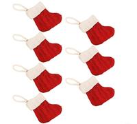 Allthingstore Set Of 7 Christmas Socks For Tree And Door Hanging, Fabric Decorations Designed To Enhance Holiday And Provide Space For Small Items(red)