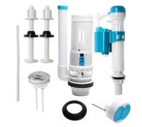 Allthingstore Toilet Cistern Dual Push Flush Valve Replacement Kit Adjustable Inlet Fill Outlet Drain PP Material With Button Seals