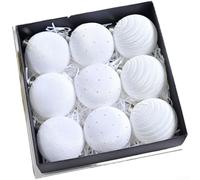 Allthingstore Velvet Christmas Ornaments Set with Sparkling Diamond Accents, 8cm Holiday Tree Hanging Decorations, Modern Art Design Baubles(A)