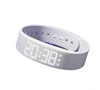 Allthingstore Vibration Alarm Watch Smart Waterproof Wristband with Stopwatch Sleep Monitor Step Counter Distance,Calorie Counter USB Charging IP65 Rated(White)