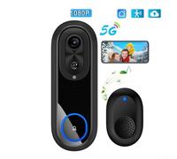 Allthingstore Wireless Video Doorbell, 1080P HD Security Camera, Two-Way Audio IP65 Waterproof Smart Intercom Doorbell Compatible for Tuya App Wide Angle 2.4G/5G WiFi Connection