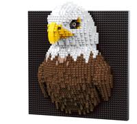alltogetho 3D Bald Eagle Building Blocks Mosaic - 1500Pcs Micro Toy American Eagle Sculpture Wall Hanging Art, Majestic Fierce Animal Model Kit, Unique Office Desk Decor Gift for Adults