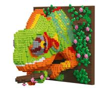 alltogetho Chameleon 3D Wall Art Building Kit - 2800+ Pcs Micro Mini Blocks Lizard Framed Sculpture, Mindful DIY Mosaic Painting Desk Decor, Unique Nature Gift for Adults Men Women