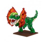alltogetho Dinosaur Micro Bricks Set: 1000-Piece Fierce Dilophosaurus with Authentic Red-Green Hues - Engaging Build Hobby, Eye-Catching Home Display for Dino Collecto