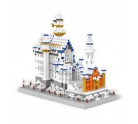 alltogetho Germany Swan Stone Castle Micro Building Blocks Toys Set | Craft Your Own Royal Legacy, cognitive skill challenge, regal blue-white aesthetic charm, meditative reward.