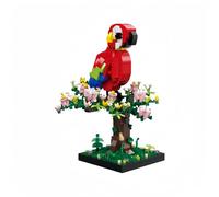 alltogetho Scarlet Macaw on Pink Flower Tree Micro Mini Building Blocks Kit - 900 Pieces, Desk Decor Parrot Model & Macaw Toy for Kids 8+, Adult Relaxation Hobby