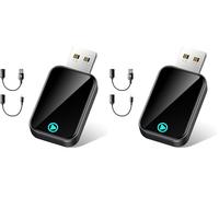 Alltotive S2 Mini Wireless CarPlay Adapter for iPhone - Convert Wired to Wireless CarPlay, Plug and Play, Supports USB and Type-C, Compatible with iPhone iOS 10+ & 2016+ Cars (Black) (Pack of 2)