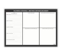 ALLTRADE A4 Weekly Planner Desk Pad - Tear-Off Desk Pad, To Do List Notebook for Home Office, ADHD & Study Planner, Daily Organiser for Business Work Schedule Notepad, Made in UK (Black A4)