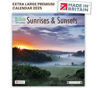 ALLTRADE Calendar 2025 British Sunrises & Sunsets 2025 Calendar UK Holidays MADE IN BRITAIN® Solar Energy on FSC® Paper Photos ARCHIE MILES & LAURIE CAMPBELL Supports Woodland Trust Tree Planting.