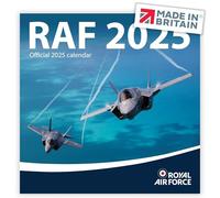 ALLTRADE Calendar 2025 UK Holidays RAF OFFICIAL Royal Air Force Premium Large Wall 2025 Calendar MADE IN BRITAIN® Solar Energy FSC® paper Carbon Capture with trees planted in UK Great Gift