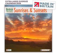 ALLTRADE Calendar 2026 British Sunrises & Sunsets 2026 Calendar UK Holidays MADE IN BRITAIN® Solar Energy on FSC® Paper Photos ARCHIE MILES & LAURIE CAMPBELL Supports Woodland Trust Tree Planting.