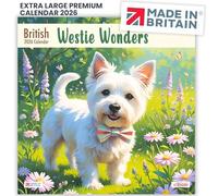 ALLTRADE Calendar 2026 Funny Dog Gift cute Westie Wonders Month to view Wall 2026 Calendar UK holidays Great Gift for Mom Dad colleague friends family MADE IN BRITAIN® on FSC® stock with Solar Energy