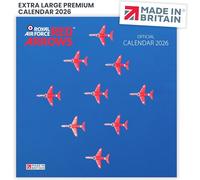 ALLTRADE Calendar 2026 Red Arrows Official Large Premium Wall 2026 Calendar UK Holidays Royal Air Force RAF MADE IN BRITAIN® on FSC® paper and Carbon Capture by Trees Planted in UK