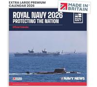 ALLTRADE Calendar 2026 Royal Navy OFFICIAL Premium Large Wall 2026 Calendar UK Holidays Month to View MADE IN BRITAIN® on FSC® paper Carbon Capture with trees planted in UK Great Gift idea