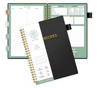 ALLTREE Recipe Notebook to Write in Your Own Recipes - Spiral Personal Organizer with 15 Tabs for Family Cooking Lovers - 120 Pages Recipe Holder