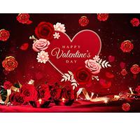 Alltten 10x8ft Happy Valentines Day Backdrop Red Love Hearts Photography Backdrops Valentines Party Decorations for Valentine's Day Banner Studio Prop F26