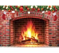 Alltten Christmas Fireplace Backdrop 6ft x 4ft F238
