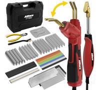 Allturn Plastic Welding Machine, 2 in 1 Plastic Welding Kit, Car Bumper Repair Kit, 4 Types of Plastic Welding Clamps, Plastic Welding Rods, Consumables Kit, Red