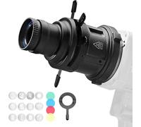 Alluneitter S-80 Bowens Mount Optical Conical Snoot Spotlight Kit. Adjustable Focus 38°Lens, Lighting Shape Changeable; for Photography, Studio Video, Compatible with Various LED Lights and Strobes
