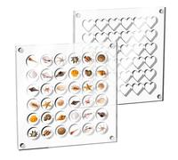 AlluraPet 2Pcs 36 Grids Small Shell Clear Display Case Decorative Seashells Starfishes Acrylic Magnetic Seashell Display Box