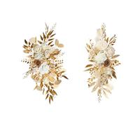 AlluraPet 2Pcs Wedding Arch Flowers Floral Backdrop Garland Welcome Sign Decoration Silk Flower Swag for Holiday Proposal Party Decor- Gold