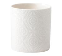 AlluraPet Ceramic Utensil Holder Embossed Storage Knives Multifunctional Utensil Crock White Kitchen Counter Organizer
