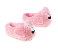 AlluraPet Cute Flamingo Plush Slippers,Unisex Winter Autumn With Soft Foam Sole,Pink,Full Slippers