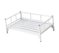 AlluraPet Elevated Dog Bed with Rails - Breathable Pet Sofa Bed for Small Dogs and Cats, 23.62x15.75inch, Quick Tool-Free Assembly, Floor-Protecting Feet- White