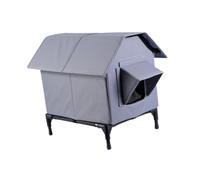 AlluraPet Feral Cat House Elevated Leg for Barn Comfortable Winter Warm Summer Cooling Foldable Waterproof Versatile Cube Cat Shelter
