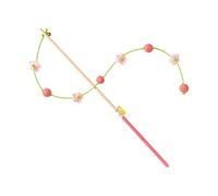 AlluraPet Interactive Cat Toy Teaser Bar with Bell, Floral Design Wooden Teasing Pole for Jumping Kittens, 19.69 Inch Lightweight Handy Play Rod- null