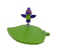 AlluraPet Leaf-Shaped Parrot Toy with Wobbling Bird Figurine, PP and Metal Bird Playground Tray for Conures Lovebirds Canaries, Cage Accessory for Indoor Outdoor Use- Light Green