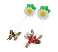 AlluraPet Rotating Cat Toys Kitten Chasing Game Pet Attracting Attention Enrichment Toy with Butterfly and Bird Decorations for Indoor Cats and Small Dogs