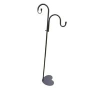 AlluraPet Shepherds Hook Stand with Flat Base - 46 Inch Iron Double Hook for Planters, Bird Feeders, and Outdoor Decor