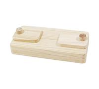 AlluraPet Wooden Foraging Toy for Small Animals, Interactive Hide Treats Puzzle Enrichment Toy for Guinea Pigs, Hamsters, Rabbits, Chinchilla Style E (7.09x5.12x0.91inch)- style C