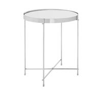 alluras round small black glass dining table in silver frame